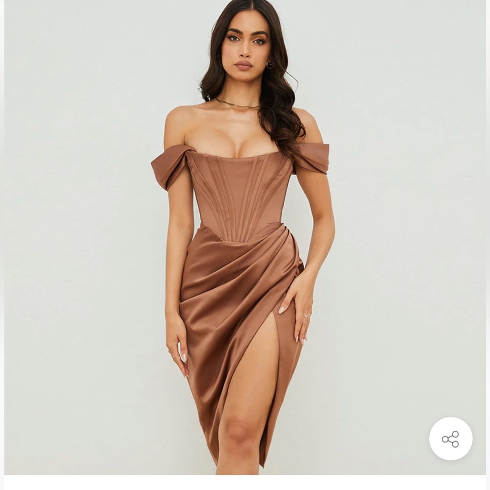 BRAND NEW SATIN OFF SHOULDER DRESS